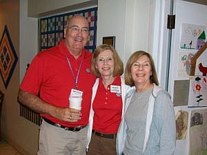 Dennis, Sharon, and Flo supervise younger volunteers